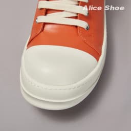 Gothic Designer Women Trainer Casual Low Top Men Sneaker Quality Orange Lace-up Leather Luxury Shoe Punk Platform Street Trainer