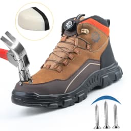 High Top Knob Buckle Safety Shoes, Mining Boots, Work Shoes, Anti-Smashing and Anti-Piercing Lightweight