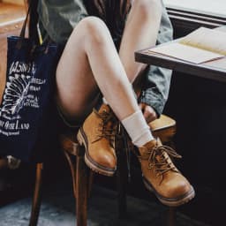 Maden Women's Wheat Work Boots Lace Up Mid Calf Boots Outdoor Combat Shoes Nubuck Leather Casual Workwear Chunky Sole Streetwear