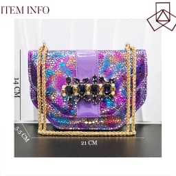 New Arrive Nigerian Women Heel Party Shoes and Bag Set Purple Colour Rhinestone Handbag Italian Design Wedding INS 2026