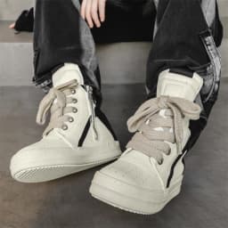Casual High-top Boots Sports Shoes Lace-up Leather Ankle Boots Male Skateboard Shoes Men Sneakers 39-44 Men Luxury Sneakers