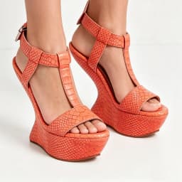 Platfrom Strange Crocdile Leather Sandas Sexy Pointed Toe Slingback Customized New Arrivals Fashion Women Modern Shoes