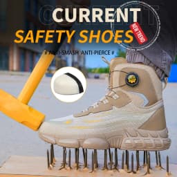 High-top Knob-button Safety Shoes for Men and Women, Protective Shoes, Work Shoes, Industrial and Mining Boots, Anti-smashing