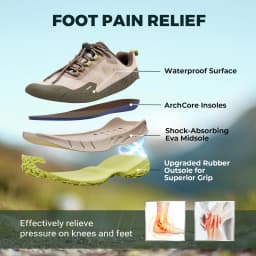 FitVille Men'S Wide Waterproof All-Terrain Hiking Trekking Shoes, Slip-Resistant Quick Lace Walking Trainers, Comfort Outdoor Sneakers For Travel, Camping, Running, Wide Feet & All Day Standing