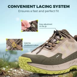 FitVille Men'S Wide Waterproof All-Terrain Hiking Trekking Shoes, Slip-Resistant Quick Lace Walking Trainers, Comfort Outdoor Sneakers For Travel, Camping, Running, Wide Feet & All Day Standing