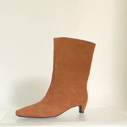 SmallHut New 2026 Trend Women Autumn Winter Cow Suede Ankle Boots Khaki Brown Chocolate Low Heel Square Toe Ladies Slip-on Boots
