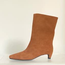 SmallHut New 2026 Trend Women Autumn Winter Cow Suede Ankle Boots Khaki Brown Chocolate Low Heel Square Toe Ladies Slip-on Boots