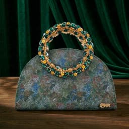 Multicolor Shimmer Rhinestone Circle Women Heels Rhinestone Ring Handle Evening Clutch Wedding Formal Matching Shoe and Bag Set