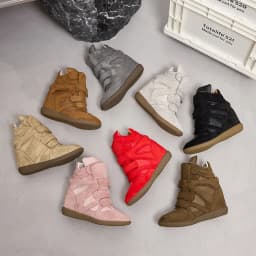 2026 New Women's 8CM Height Increase Velcro Chunky Platform Short Boots Suede Leather Fashion Versatile Casual Shoes Four Season