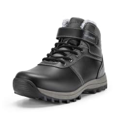 Fittington Men's Hiking Boots Wide Warm Fur Lined Winter Snow Boot Non-slip Outdoor Ankle High-top Trekking Shoes Waterproof
