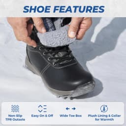 Fittington Men's Hiking Boots Wide Warm Fur Lined Winter Snow Boot Non-slip Outdoor Ankle High-top Trekking Shoes Waterproof