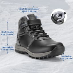 Fittington Men's Hiking Boots Wide Warm Fur Lined Winter Snow Boot Non-slip Outdoor Ankle High-top Trekking Shoes Waterproof