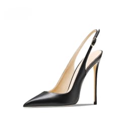 New Summer Black Sandals for Women with Slim Heels, Shallow Mouth, niche Design, Toe Cap, Back Strap, Sheepskin High Heels