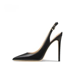 New Summer Black Sandals for Women with Slim Heels, Shallow Mouth, niche Design, Toe Cap, Back Strap, Sheepskin High Heels