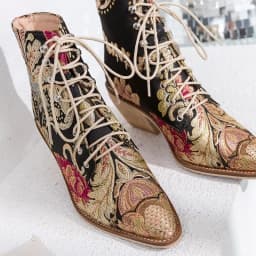 Women ankle boots plus size 23-26.5cm women shoes Chinese style embroidered flowers blue boots Flower women boots 4 colors