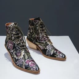 Women ankle boots plus size 23-26.5cm women shoes Chinese style embroidered flowers blue boots Flower women boots 4 colors