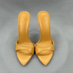 New Peach Pink Open-Toed Slim Heel Cool Mop for Women, Pointed Straight Drag for Commuting, Versatile High-Heeled Slippers 12cm