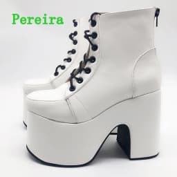 Shiny Purple Ankle Boots Women's 2024 New Arrival Platform Round Toe Chunky Heel Cross Straps Sexy Fashion Show Party Shoes