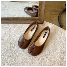 2023 Women Flats Tabi ninja Shoes Women Microfiber Leather Comfy Flats Split Toe Loafers Soft Bottom Moccasins Solid Brief Mujer