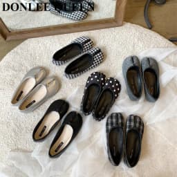2023 Women Flats Tabi ninja Shoes Women Microfiber Leather Comfy Flats Split Toe Loafers Soft Bottom Moccasins Solid Brief Mujer
