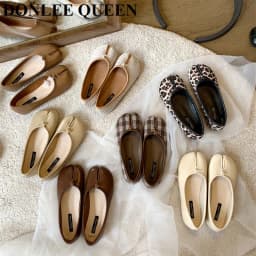 2023 Women Flats Tabi ninja Shoes Women Microfiber Leather Comfy Flats Split Toe Loafers Soft Bottom Moccasins Solid Brief Mujer