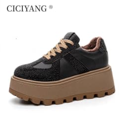 CICIYANG Winter Sneakers Platform Women Genuine Leather 2025 Autumn New Women German Training Shoes Non-slip Sneakers for Ladies