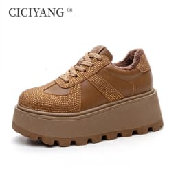 CICIYANG Winter Sneakers Platform Women Genuine Leather 2025 Autumn New Women German Training Shoes Non-slip Sneakers for Ladies