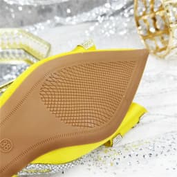 Shiny Yellow Rhinestone Shoe Purse Set with Bow Detail, Elegant Slingback Heels Designed for Bride Wedding Party Evening and Spe