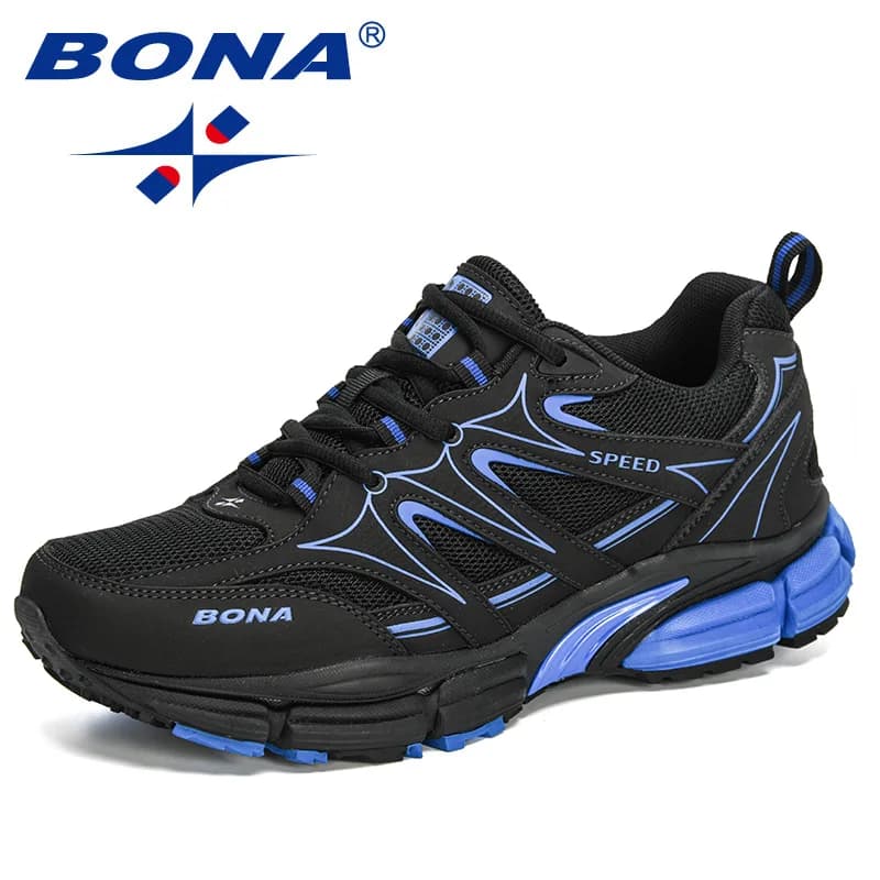 BONA 2020 New Designers Mesh Action Leather Casual Shoes Men Fashion Shoes Man Walking Platform Sneakers Leisure Footwear Comfy