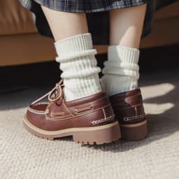 Maden Women’s Split Cowhide Oxford Loafers Vintage Brown Round Toe Flat Lace-Up Casual Dress Shoes for Spring Autumn