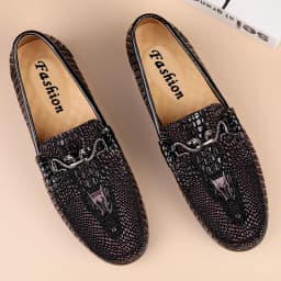Trendy Brand Men's Genuine Leather Shoes Luxurious Banquet Dress Shoes Men's Low Top Loafers Casual Walking Shoes Big Size：36-47