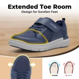 FitVille Wide Men'S Diabetic Walking Shoes Lightweight Non-Slip Breathable Casual Shoe For Swollen Feet Outdoor All Day Comfot
