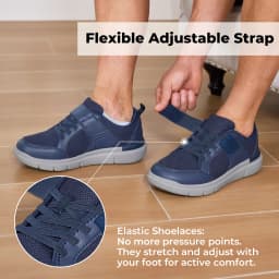 FitVille Wide Men'S Diabetic Walking Shoes Lightweight Non-Slip Breathable Casual Shoe For Swollen Feet Outdoor All Day Comfot