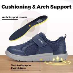 FitVille Wide Men'S Diabetic Walking Shoes Lightweight Non-Slip Breathable Casual Shoe For Swollen Feet Outdoor All Day Comfot