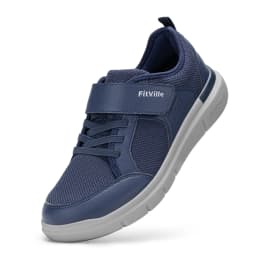 FitVille Wide Men'S Diabetic Walking Shoes Lightweight Non-Slip Breathable Casual Shoe For Swollen Feet Outdoor All Day Comfot