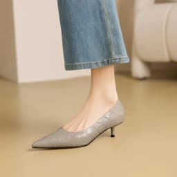 MORAZORA 2026 New Genuine Leather Shoes 4cm High Heels Office Dress Shoes Pointed Toe Fashion Single Shoes