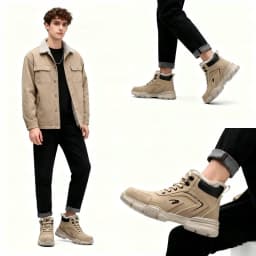 Men's Winter Insulated Work Boots Semi-Boots with Toe Cap S3 PPE Semi-Boots for Work