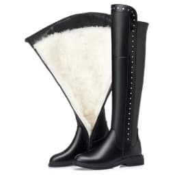 AIYUQI Womens Knee High Boots Winter 2026 New Genuine Leather Women Thigh High Boots Plus Size Wool Warm Women's High Boots