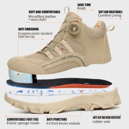 Male Indestructible Shoes Composite Toe Protection Shoes Security Puncture-Proof Work Sneakers Safety Boot for Engineers Men