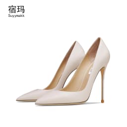 Luxury Heels for women 2025 Real Leather Elegant Women Shoes With Low Heel White Matte Pumps Pointed Ladies Prom Shoes Women