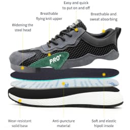 Safety Work Shoes Construction Men Outdoor Steel Toe Cap Shoes Men Puncture Proof High Quality Lightweight Safety Boots