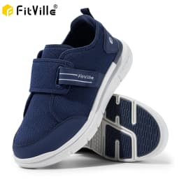 FitVille Diabetic Shoes for Men Extra Wide, Hook and Loop Walking Shoes for Elderly for Swollen Feet Foot Pain Relief Neuropathy