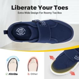 FitVille Diabetic Shoes for Men Extra Wide, Hook and Loop Walking Shoes for Elderly for Swollen Feet Foot Pain Relief Neuropathy