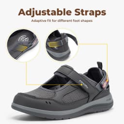 FitVille Women'S Diabetic Shoes Wide Summer Sandals With Adjustable Closures&Arch Support Lightweight Breathable Nurse Shoe
