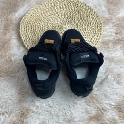 All black thick rope shoelaces, bread shoes, niche design, thick soled casual board shoes, dark series trendy skateboarding shoe