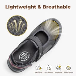 FitVille Mary Janes Women'S Diabetic Shoes Wide Summer Sandals With Adjustable Closures&Arch Support Breathable Nurse Shoe