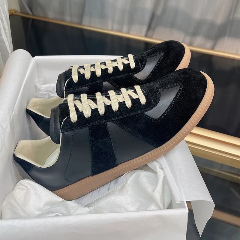 Retro GAT Sneakers Handmade Genuine Leather German Army Trainers Luxury Soft Flat Casual Shoes Men Women Spring Autumn Walking