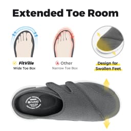 FitVille Men's Diabetic Shoes Orthopedic Slippers with Arch Support Extra Wide Toe Slip-On Sandals All-Day Comfort Swollen Feet