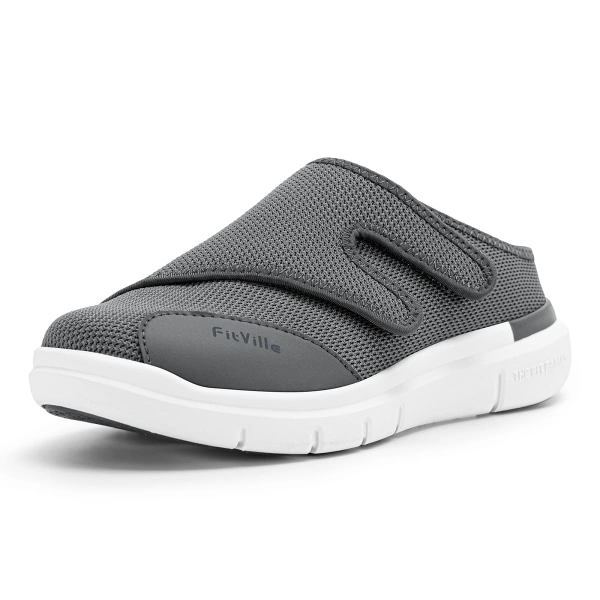 FitVille Men's Diabetic Shoes Orthopedic Slippers with Arch Support Extra Wide Toe Slip-On Sandals All-Day Comfort Swollen Feet