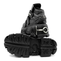 New Punk Style Women Shoes Lace-up Heel Height 6CM Platform Shoes Woman Metal Decor Woman Sneakers Gothic Ankle Rock Boots
